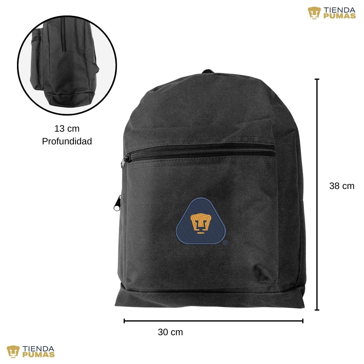 Mochila Escolar Pumas UNAM Triangular Bordado