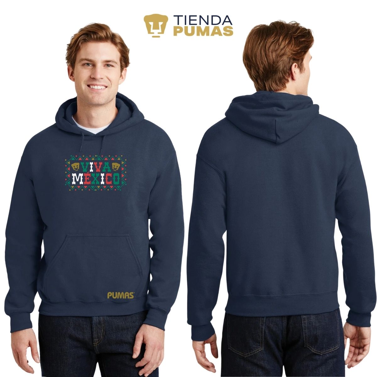 Sudadera Hombre Hoodie Pumas UNAM Viva México