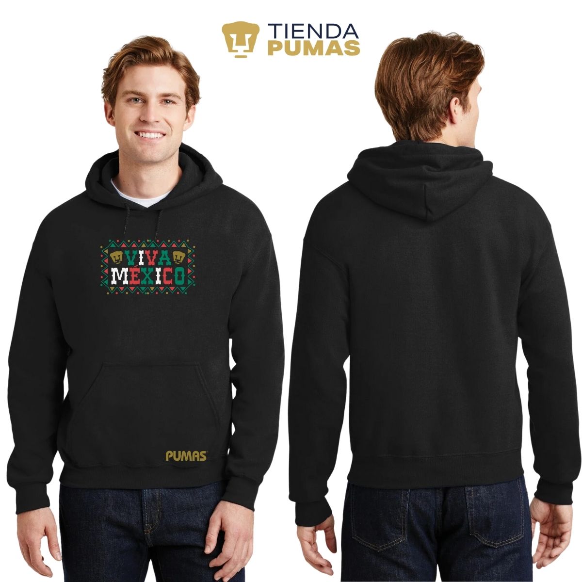 Sudadera Hombre Hoodie Pumas UNAM Viva México