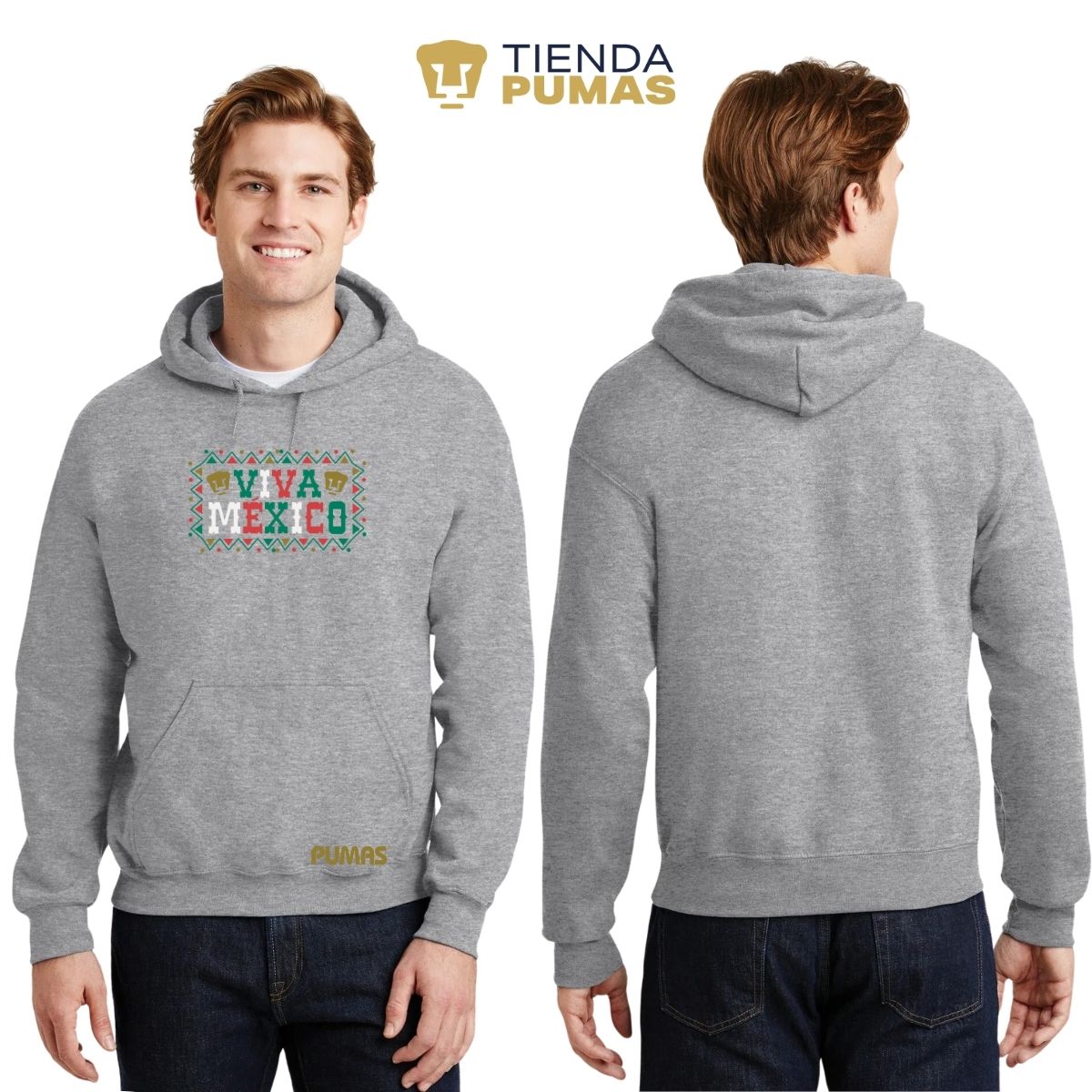 Sudadera Hombre Hoodie Pumas UNAM Viva México