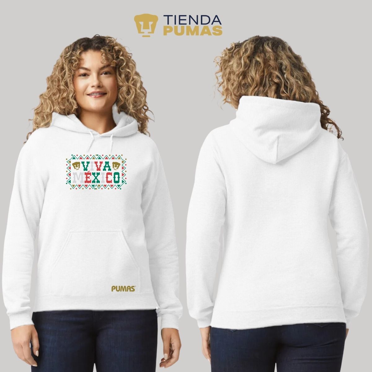 Sudadera Mujer Hoodie Pumas UNAM Viva México