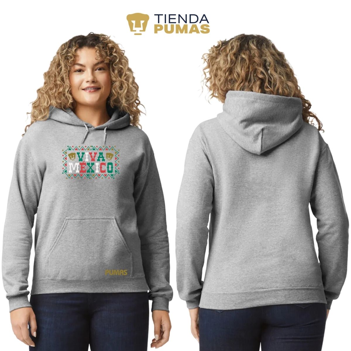 Sudadera Mujer Hoodie Pumas UNAM Viva México