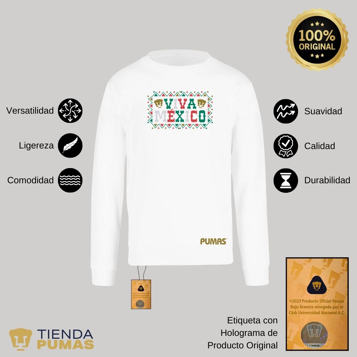 Sudadera Hombre Pumas UNAM Viva México