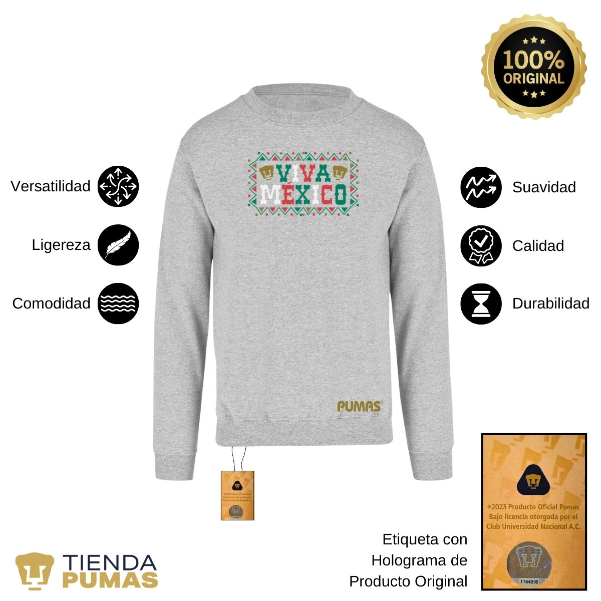 Sudadera Hombre Pumas UNAM Viva México