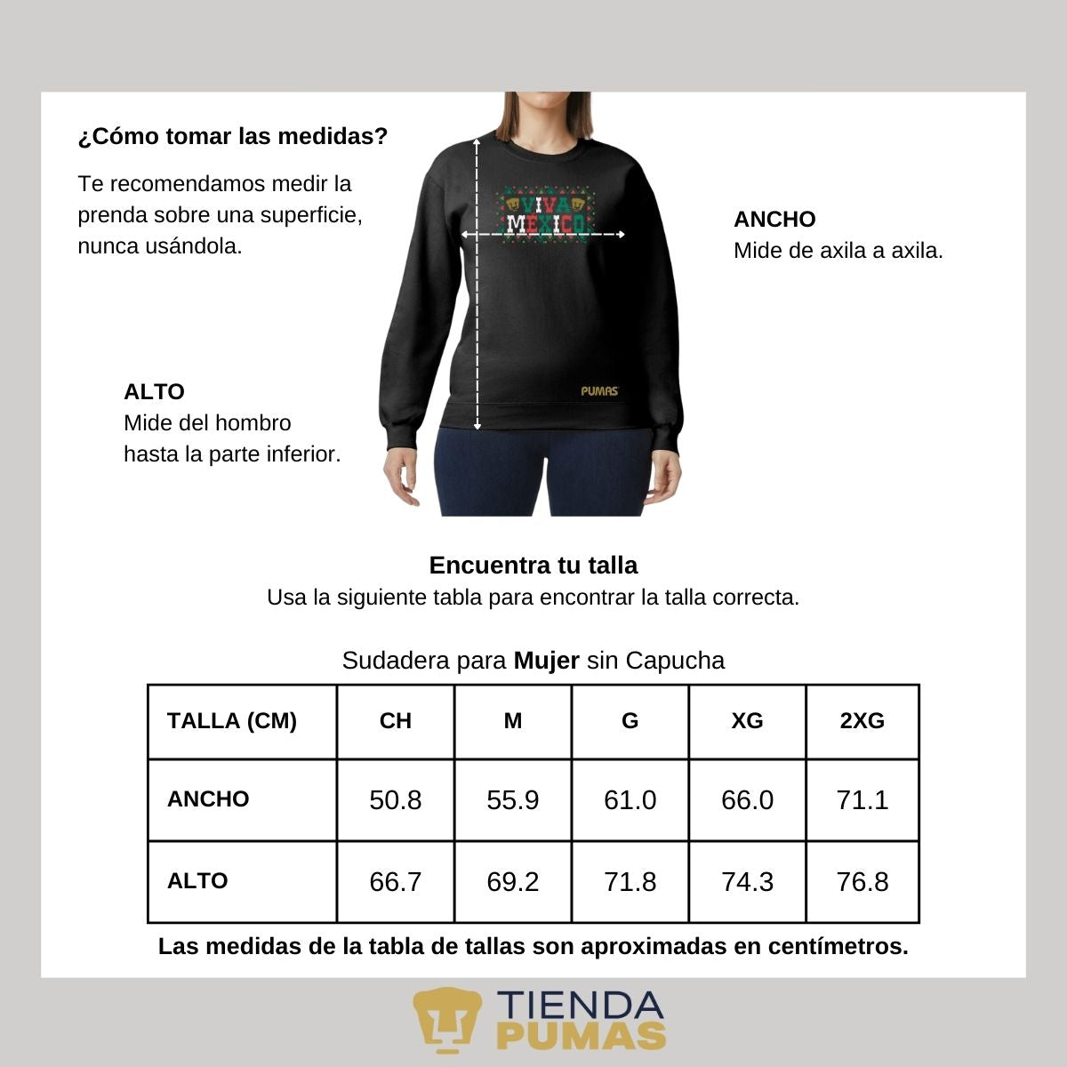 Sudadera Mujer Pumas UNAM Viva México