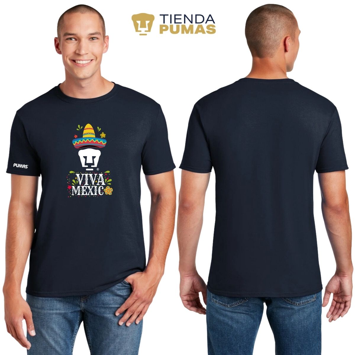 Playera Mexicana Hombre Pumas UNAM Rostro Viva México