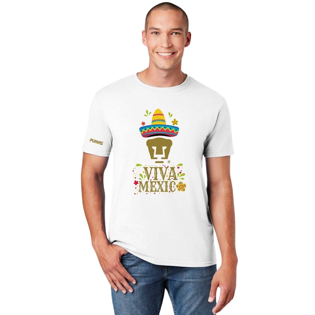 Playera Mexicana Hombre Pumas UNAM Rostro Viva México
