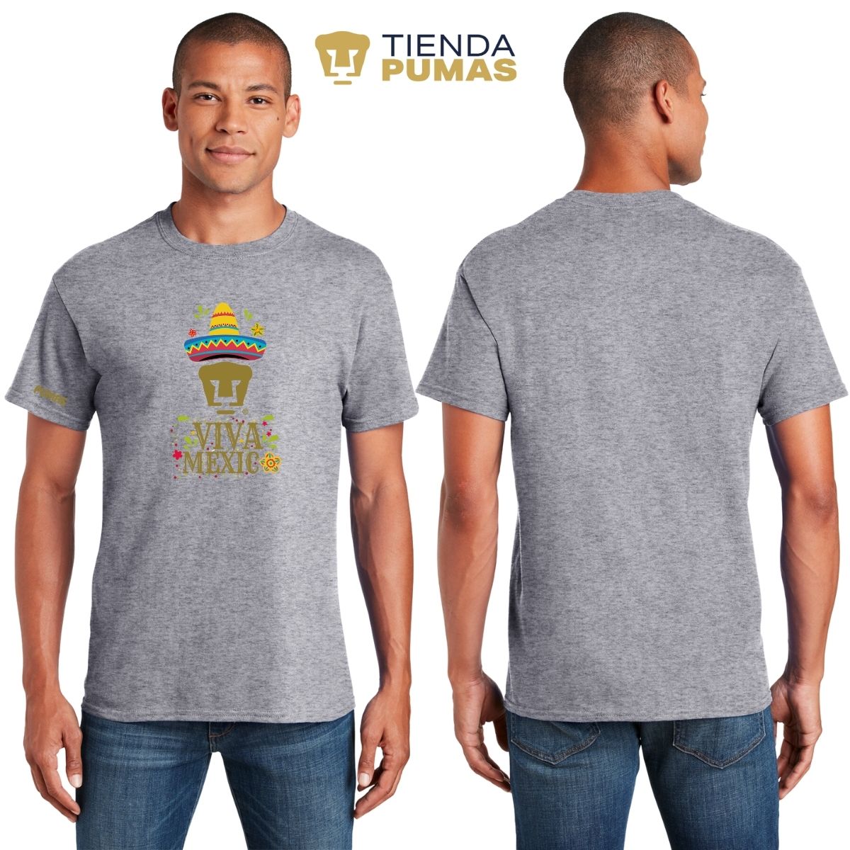 Playera Mexicana Hombre Pumas UNAM Rostro Viva México