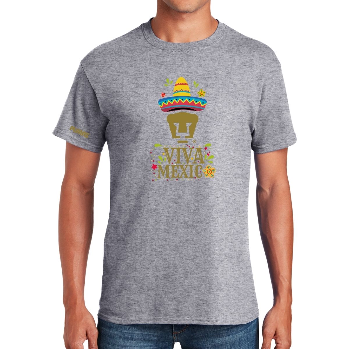 Playera Mexicana Hombre Pumas UNAM Rostro Viva México