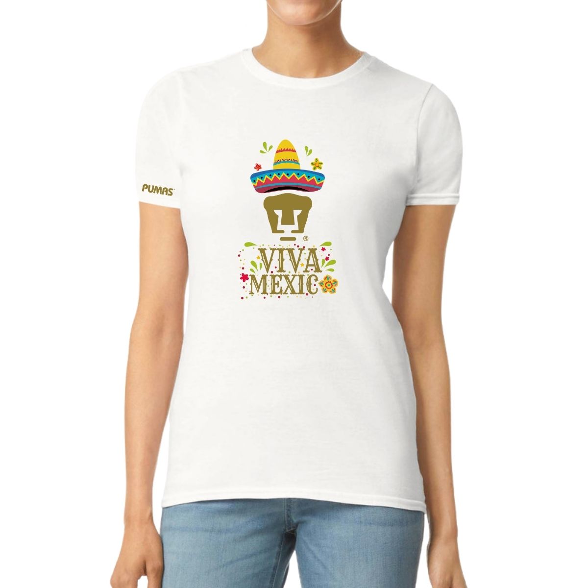 Playera Mexicana Mujer Pumas UNAM Rostro Viva México