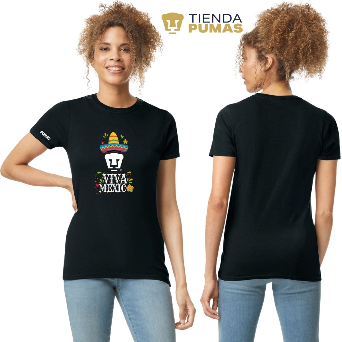 Playera Mexicana Mujer Pumas UNAM Rostro Viva México