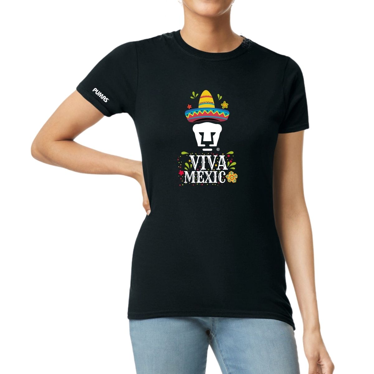 Playera Mexicana Mujer Pumas UNAM Rostro Viva México