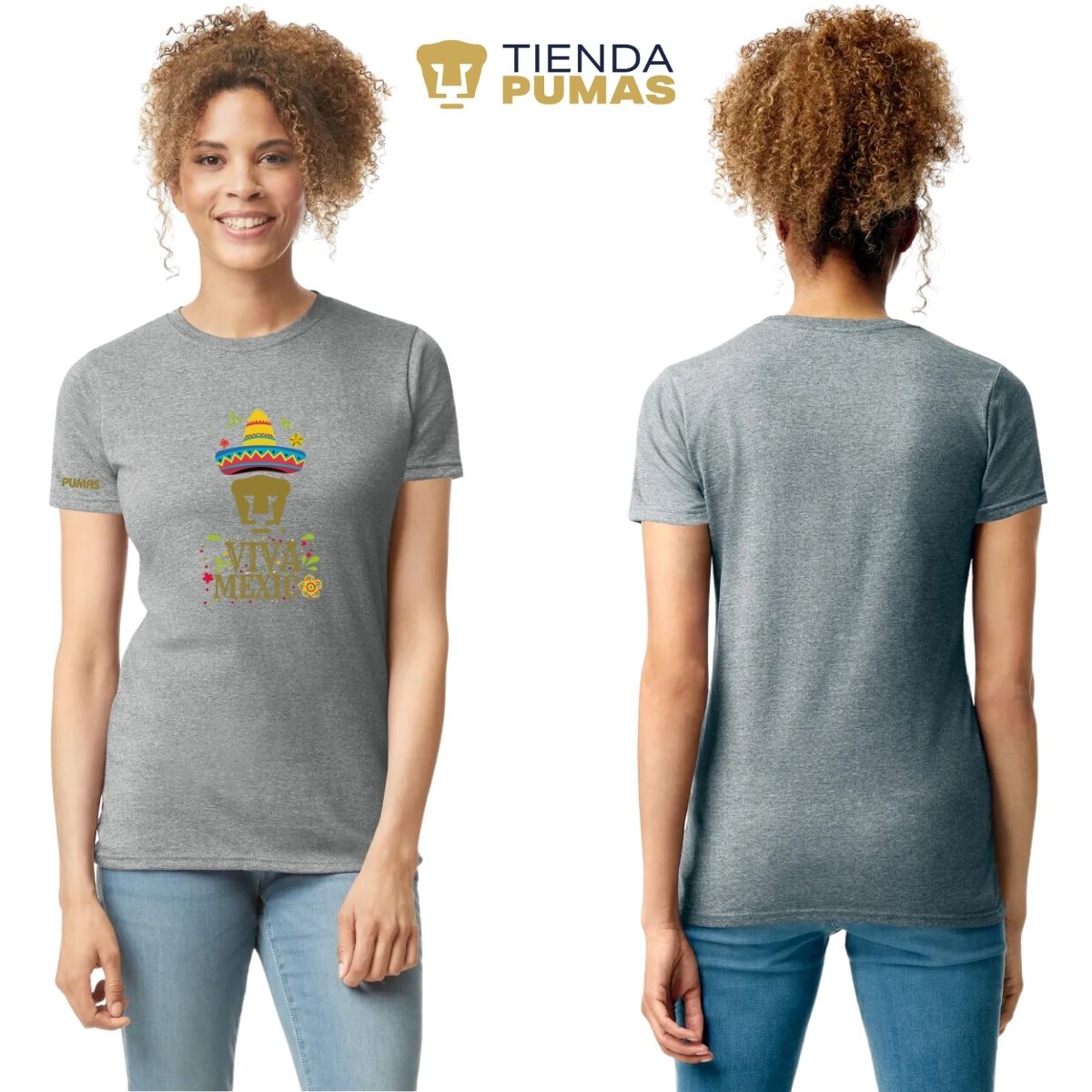 Playera Mexicana Mujer Pumas UNAM Rostro Viva México