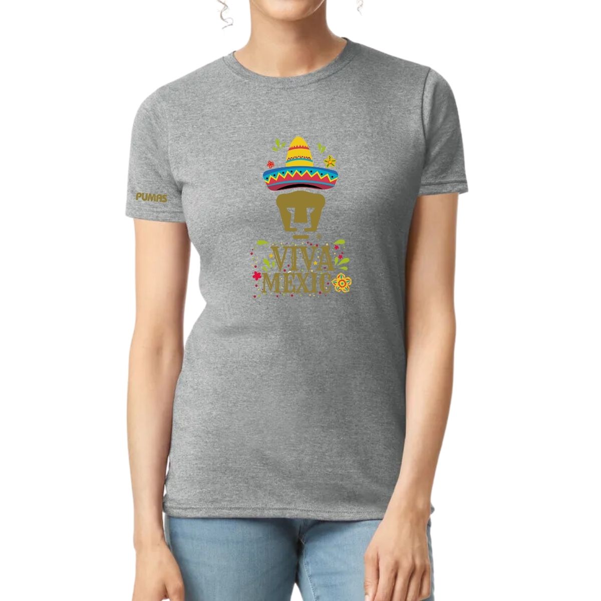 Playera Mexicana Mujer Pumas UNAM Rostro Viva México