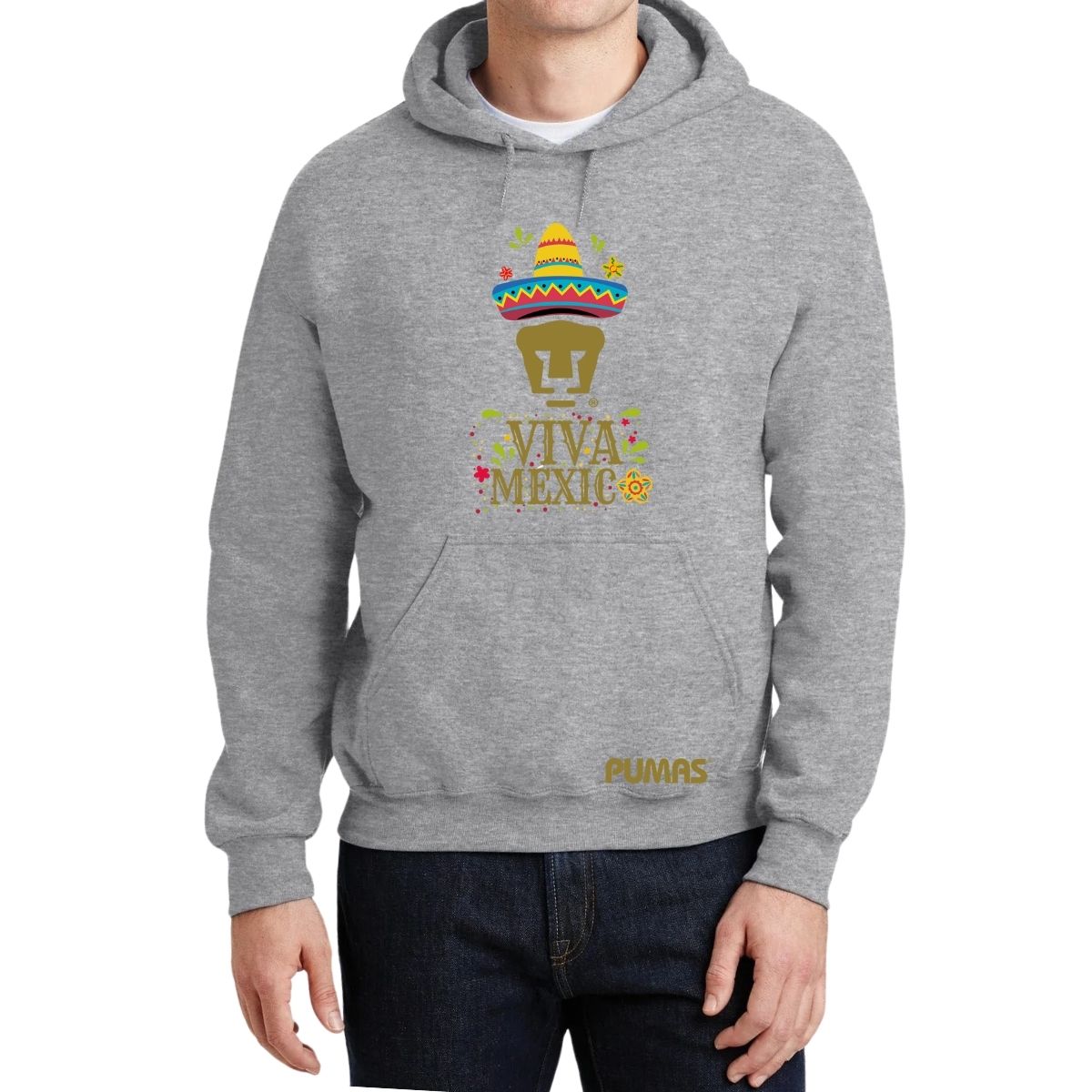 Sudadera Hombre Hoodie Pumas UNAM Rostro Viva México