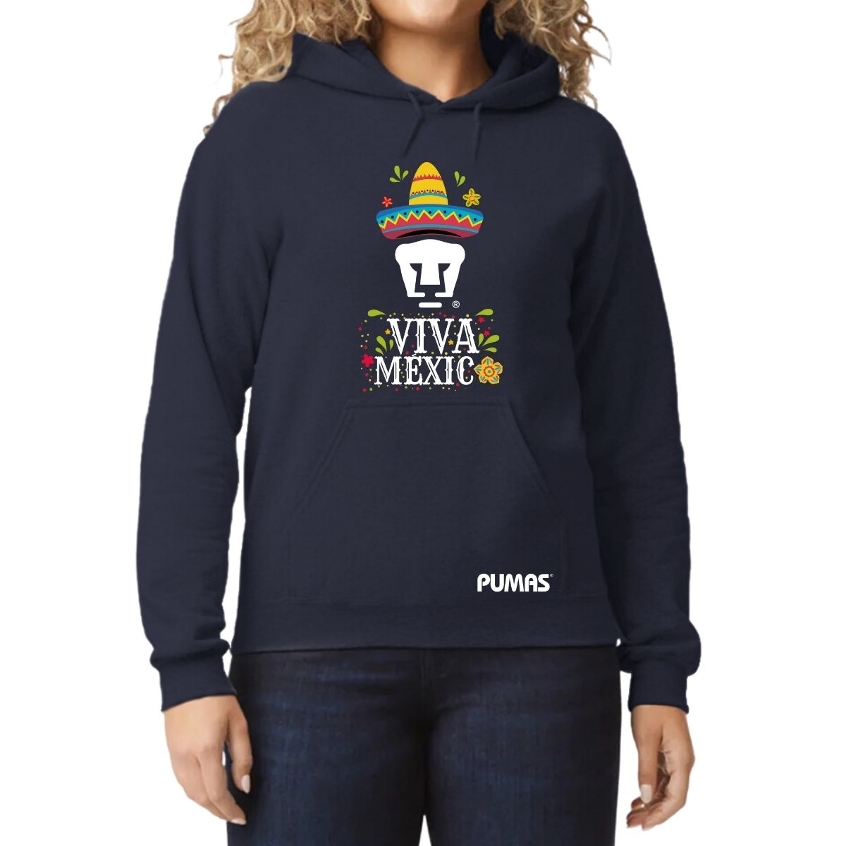 Sudadera Mujer Hoodie Pumas UNAM Rostro Viva México