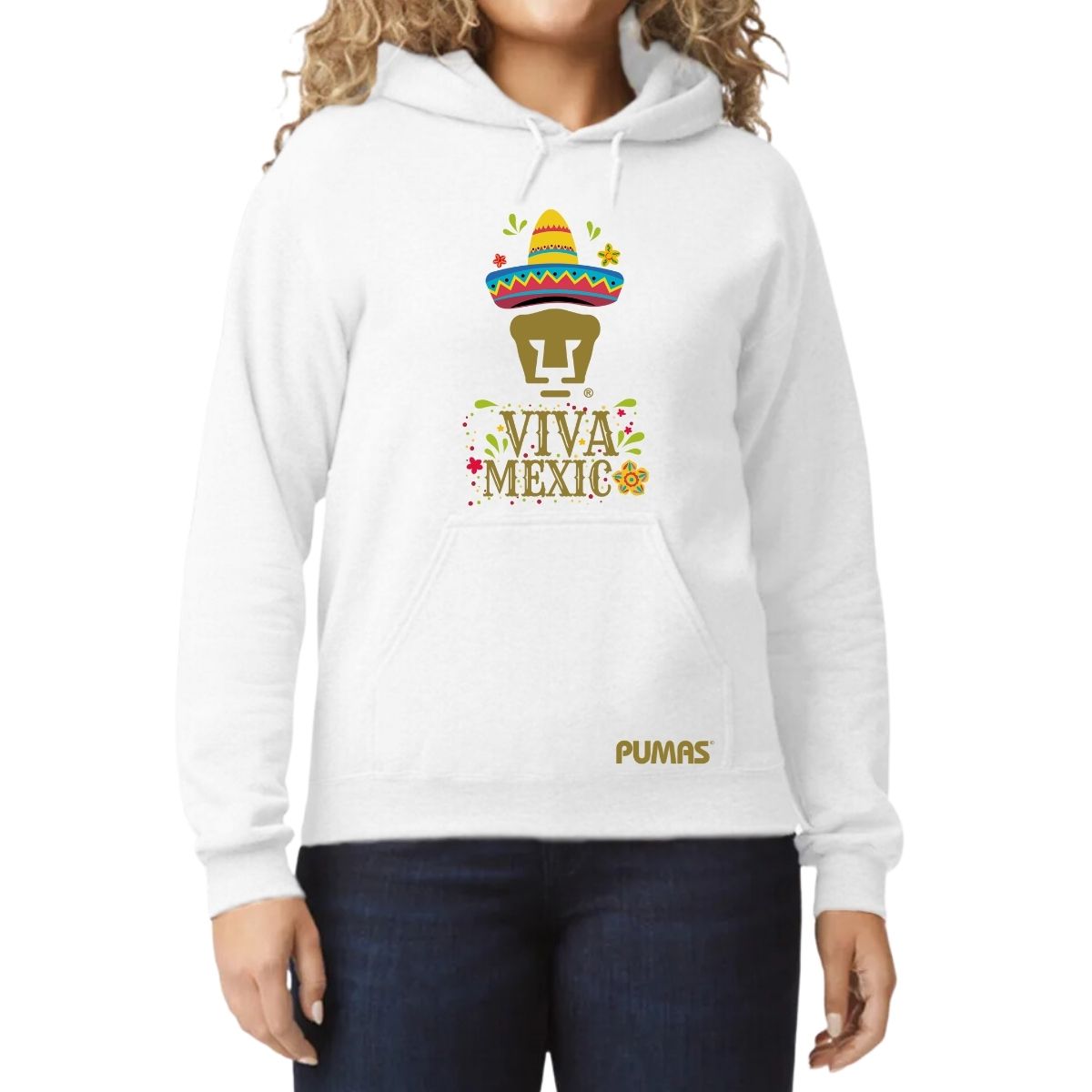 Sudadera Mujer Hoodie Pumas UNAM Rostro Viva México