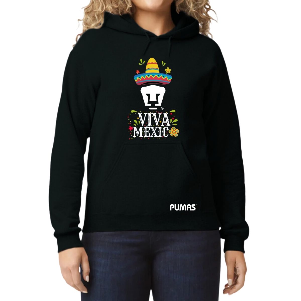 Sudadera Mujer Hoodie Pumas UNAM Rostro Viva México