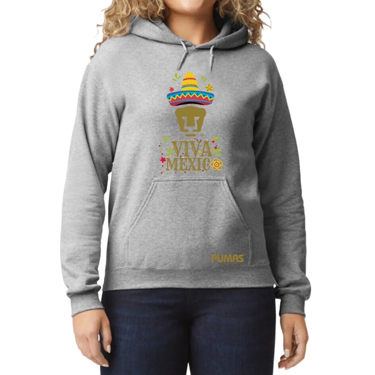 Sudadera Mujer Hoodie Pumas UNAM Rostro Viva México