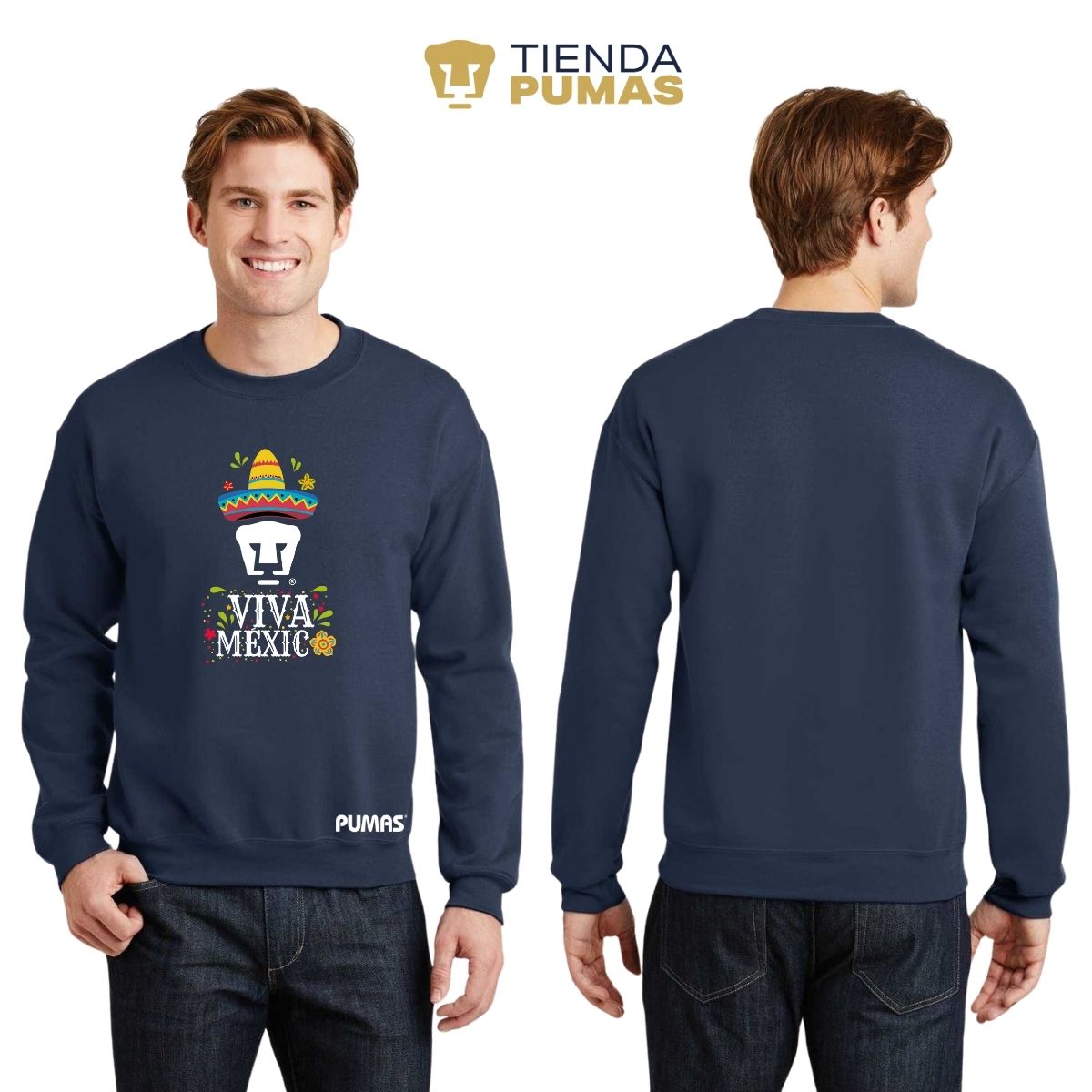 Sudadera Hombre Pumas UNAM Rostro Viva México