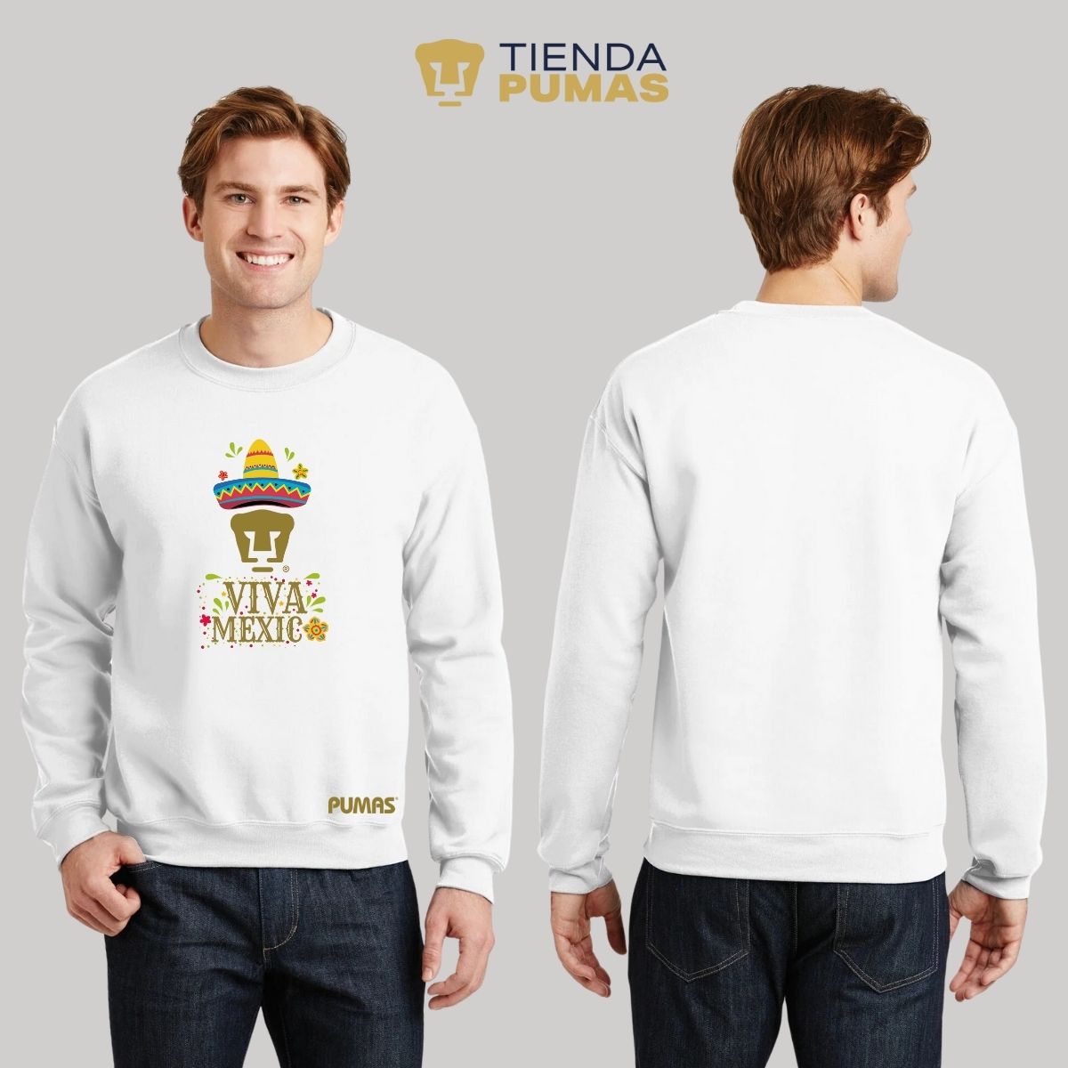 Sudadera Hombre Pumas UNAM Rostro Viva México