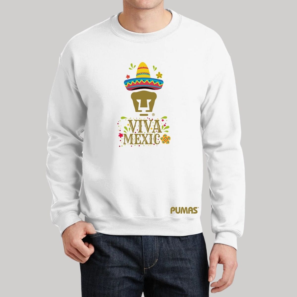 Sudadera Hombre Pumas UNAM Rostro Viva México