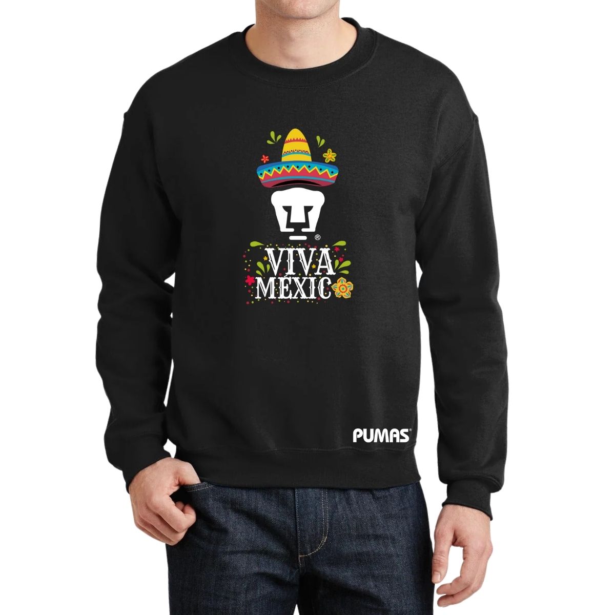 Sudadera Hombre Pumas UNAM Rostro Viva México