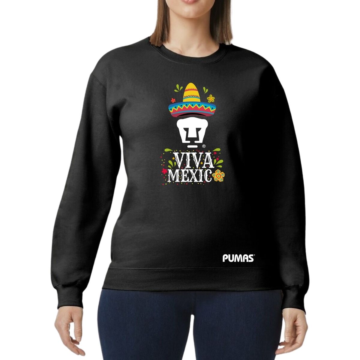 Sudadera Mujer Pumas UNAM Rostro Viva México