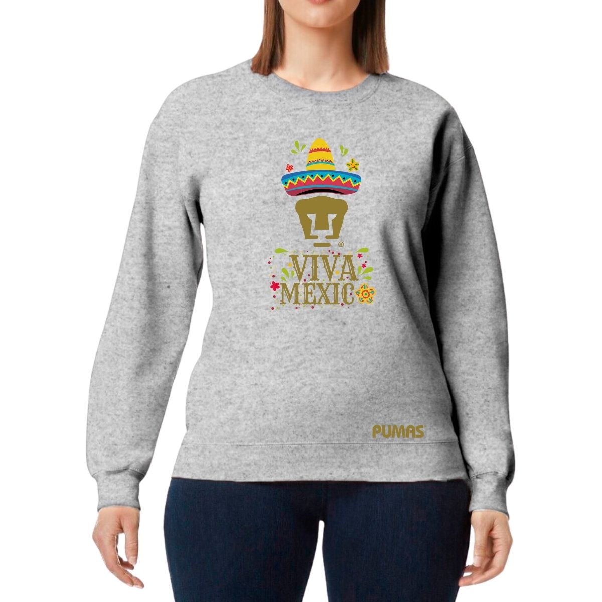 Sudadera Mujer Pumas UNAM Rostro Viva México