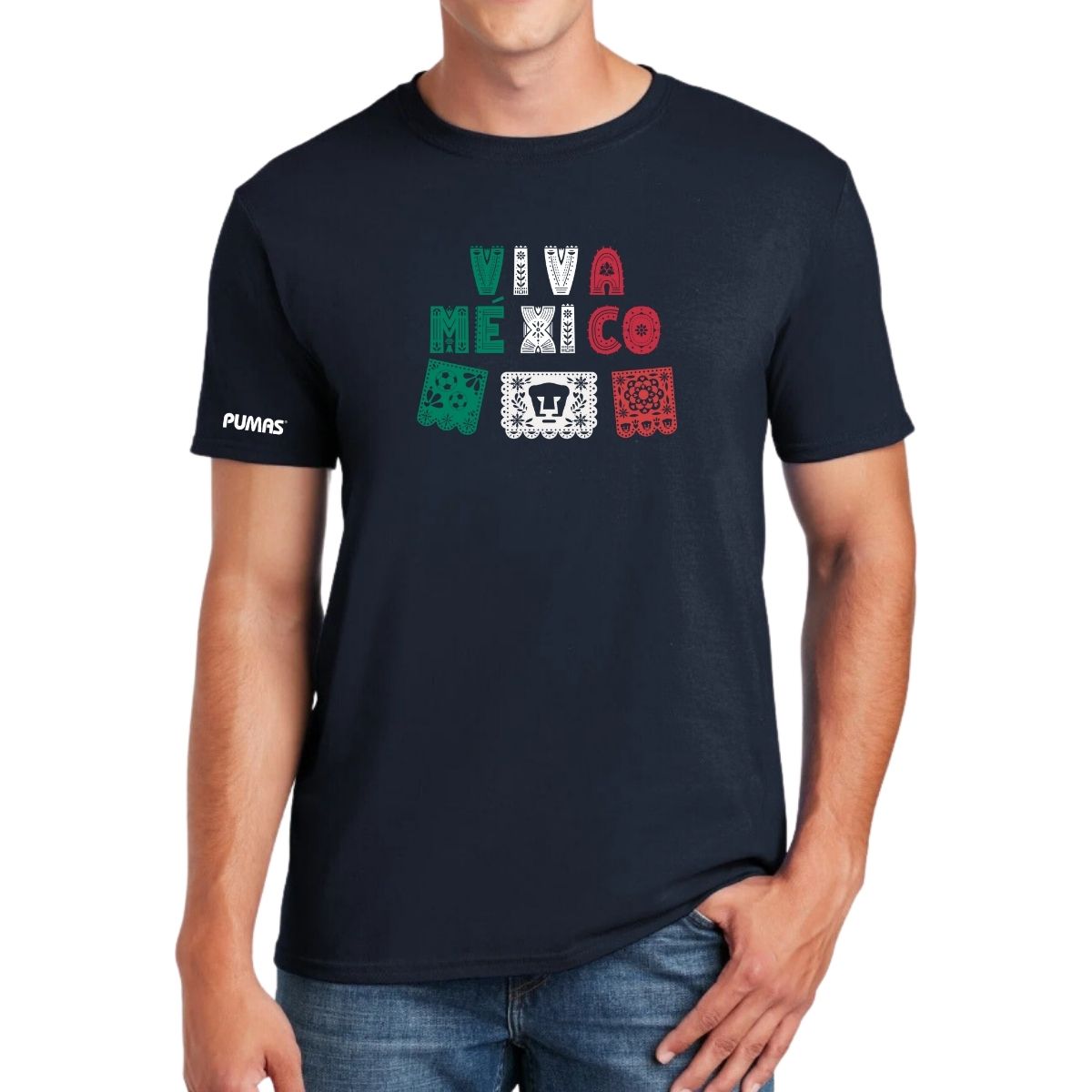 Playera Mexicana Hombre Pumas UNAM Papel picado México