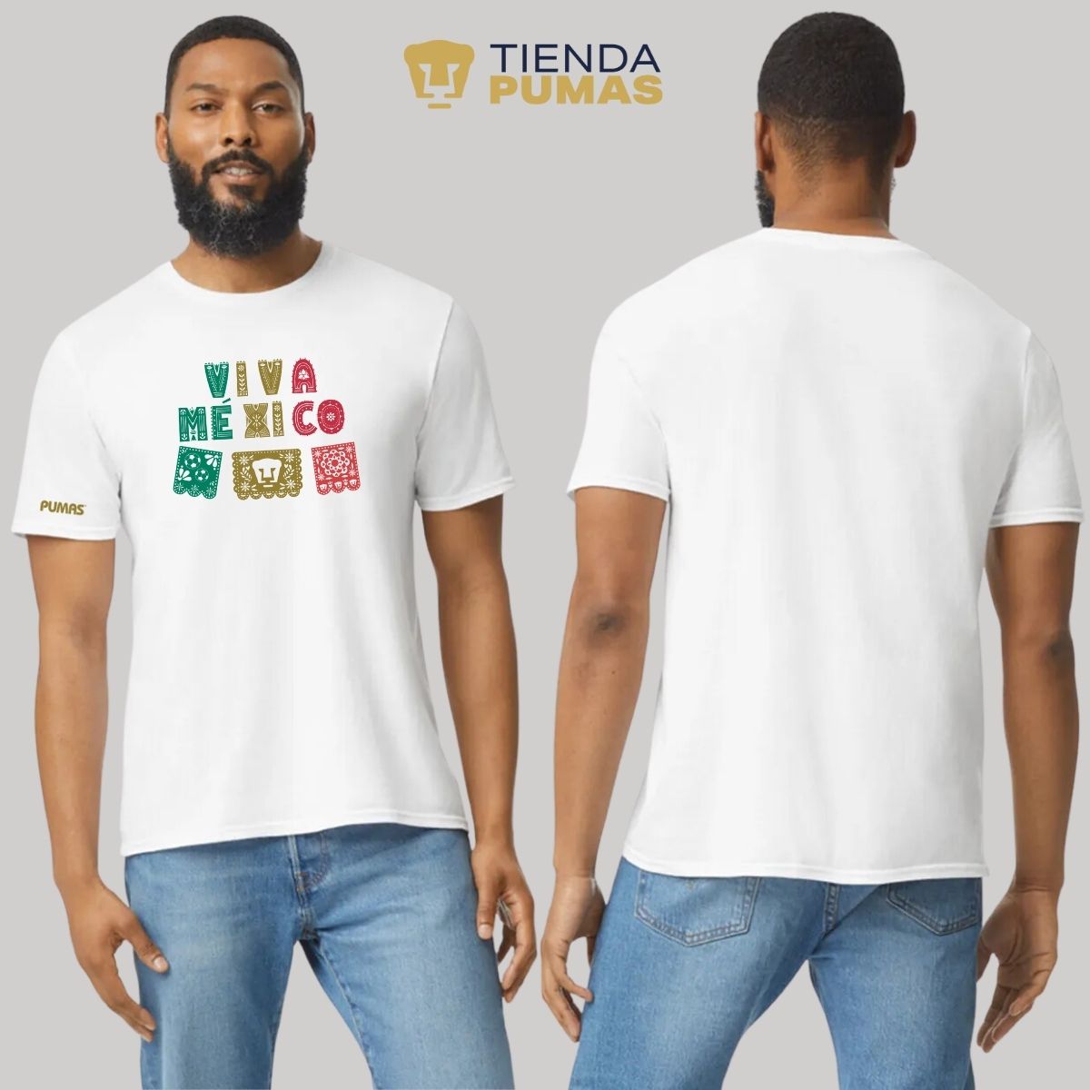 Playera Mexicana Hombre Pumas UNAM Papel picado México