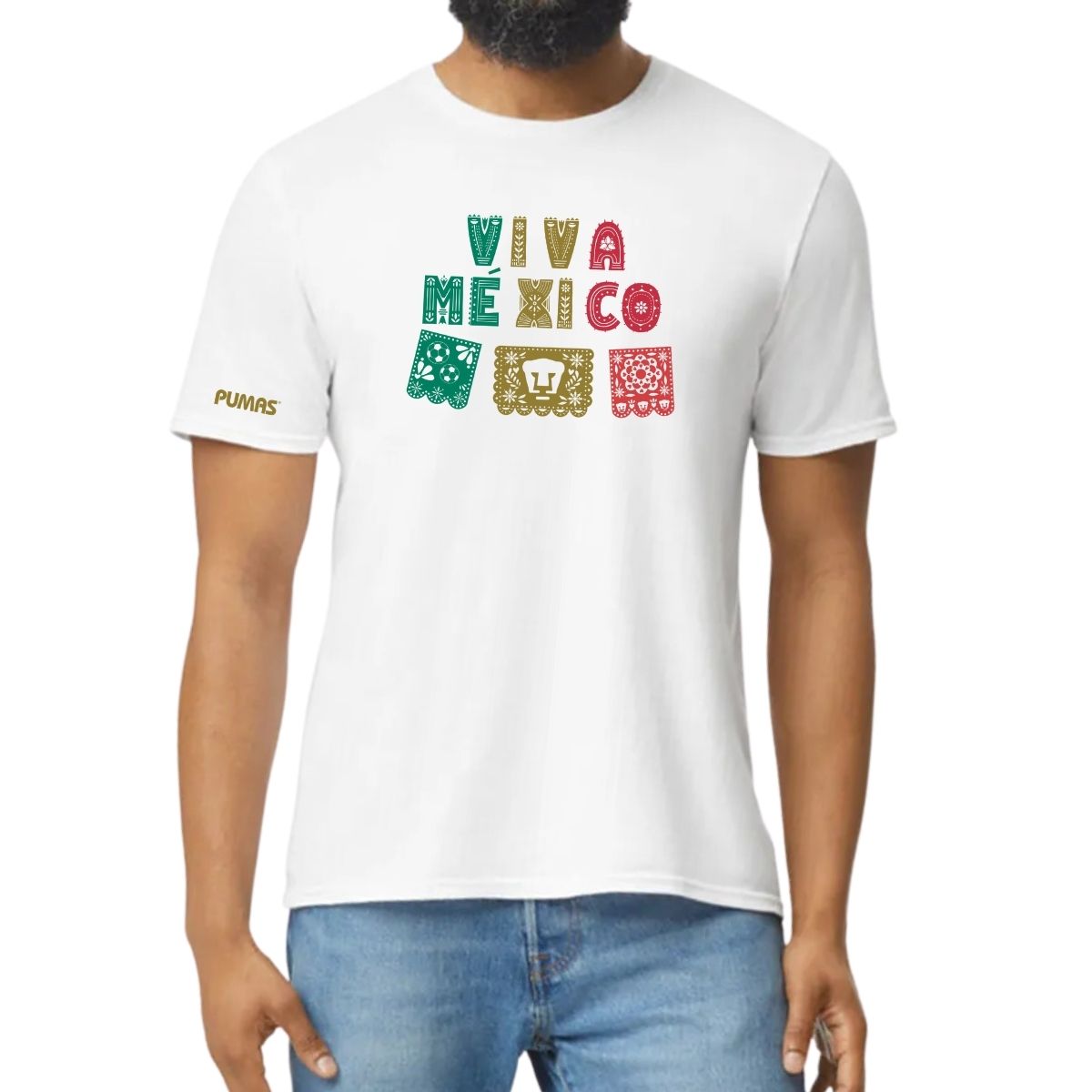 Playera Mexicana Hombre Pumas UNAM Papel picado México