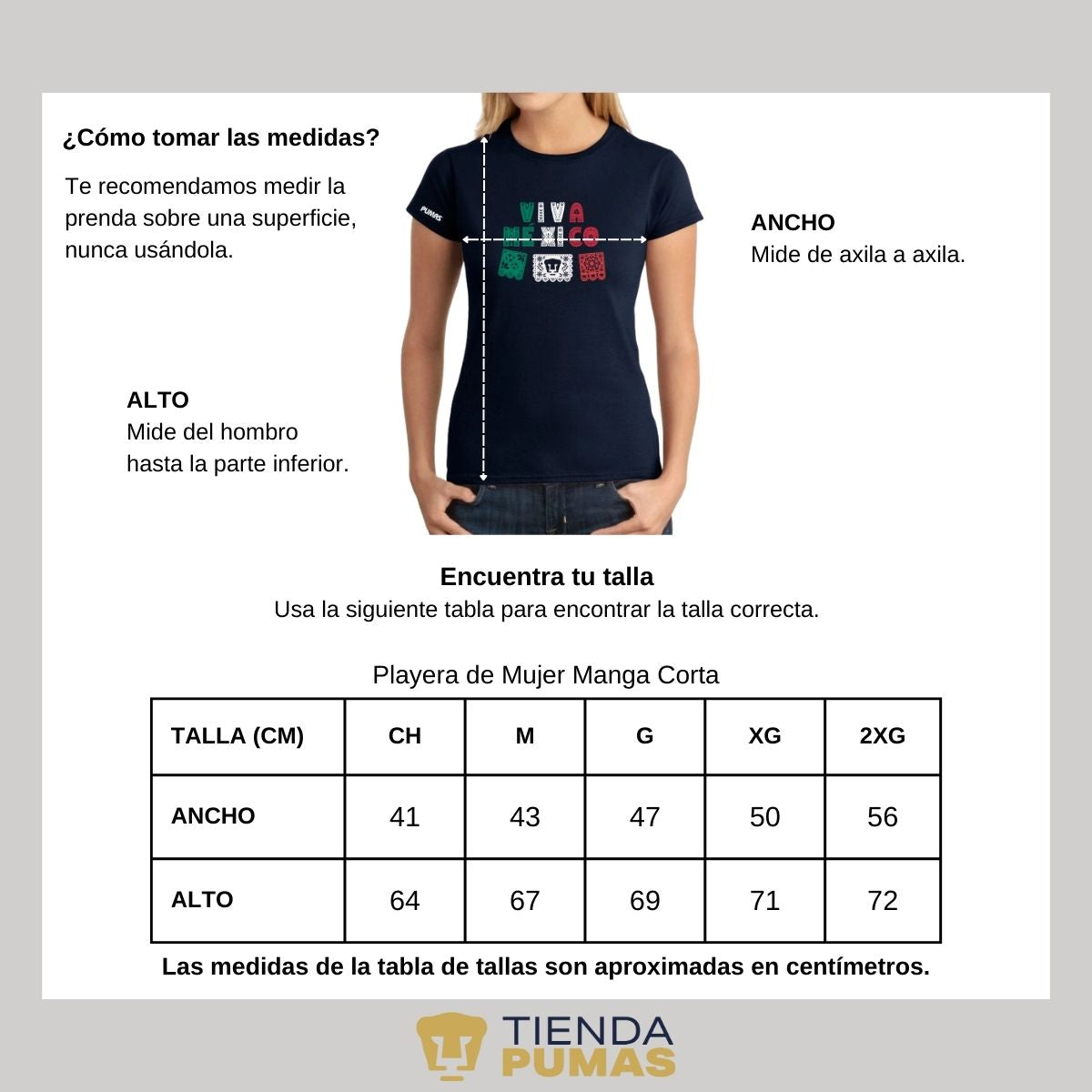 Playera Mexicana Mujer Pumas UNAM Papel picado México