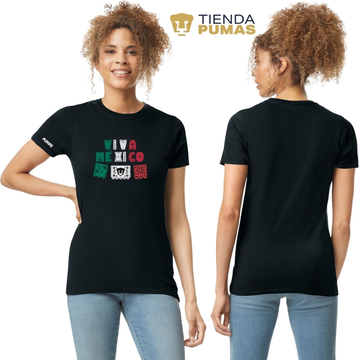 Playera Mexicana Mujer Pumas UNAM Papel picado México