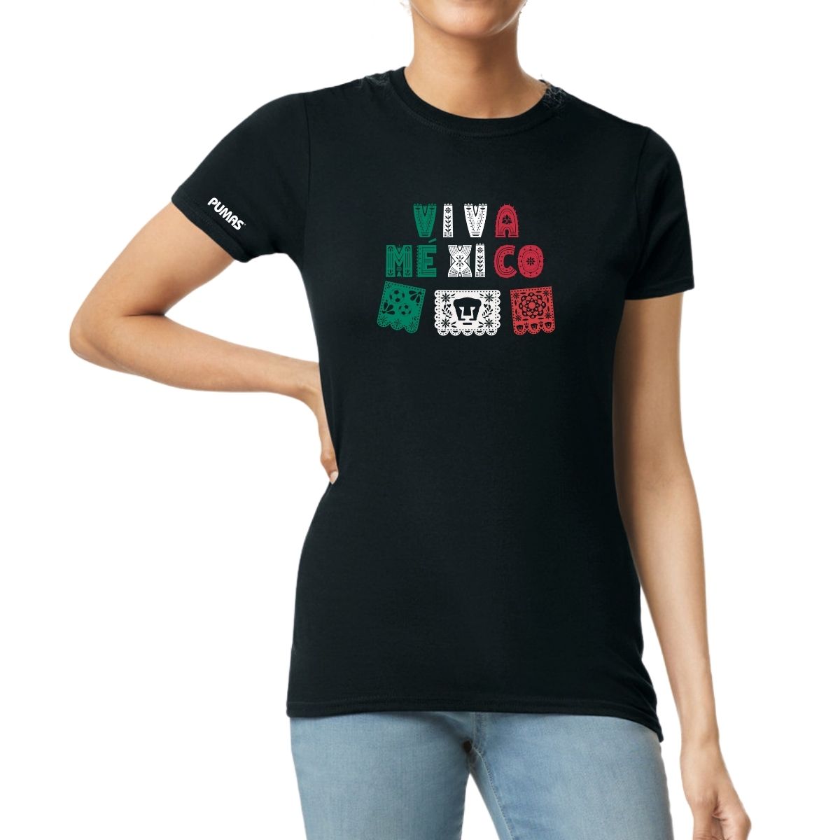 Playera Mexicana Mujer Pumas UNAM Papel picado México