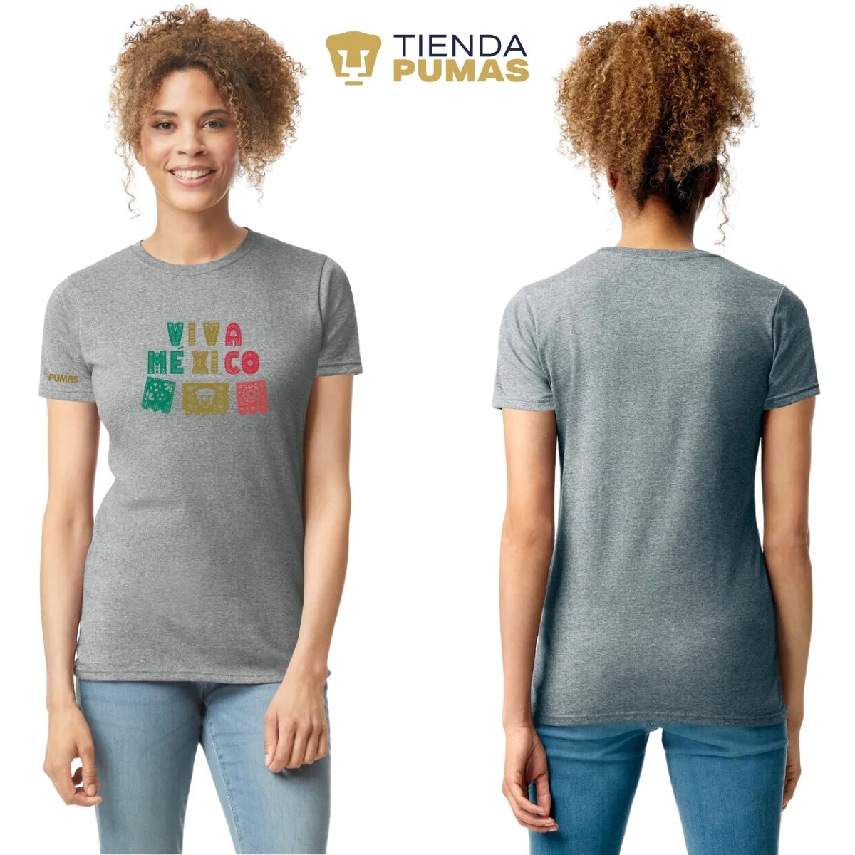 Playera Mexicana Mujer Pumas UNAM Papel picado México