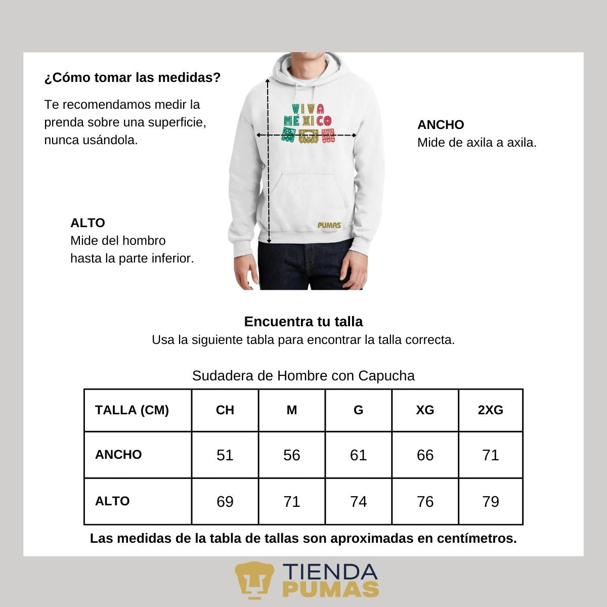 Sudadera Hombre Hoodie Pumas UNAM Papel picado México