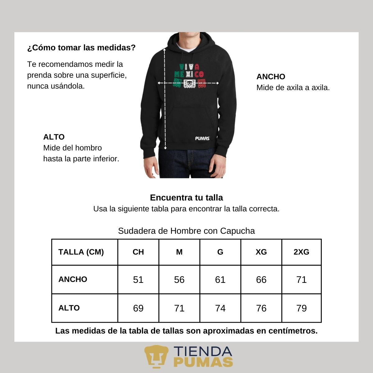 Sudadera Hombre Hoodie Pumas UNAM Papel picado México