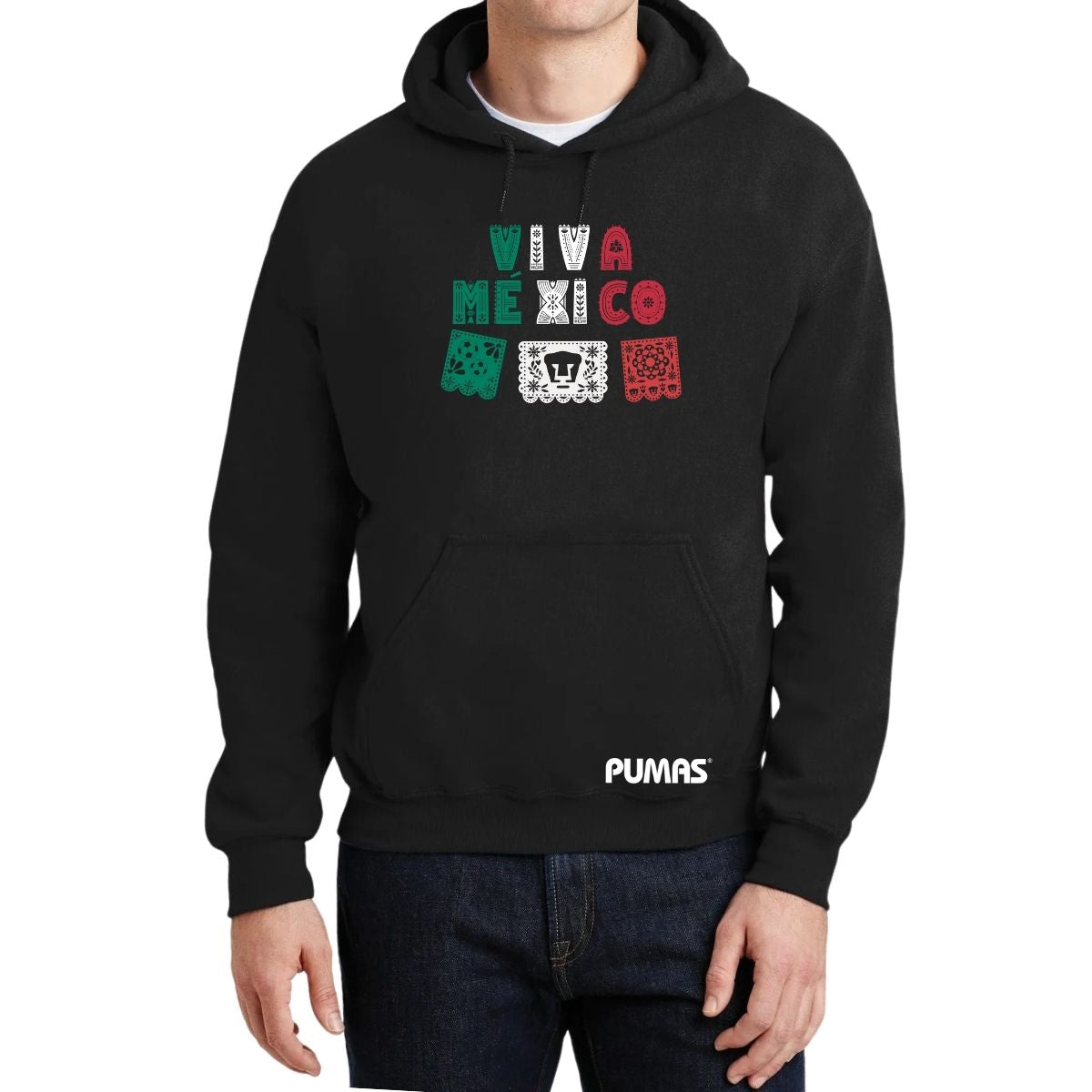 Sudadera Hombre Hoodie Pumas UNAM Papel picado México