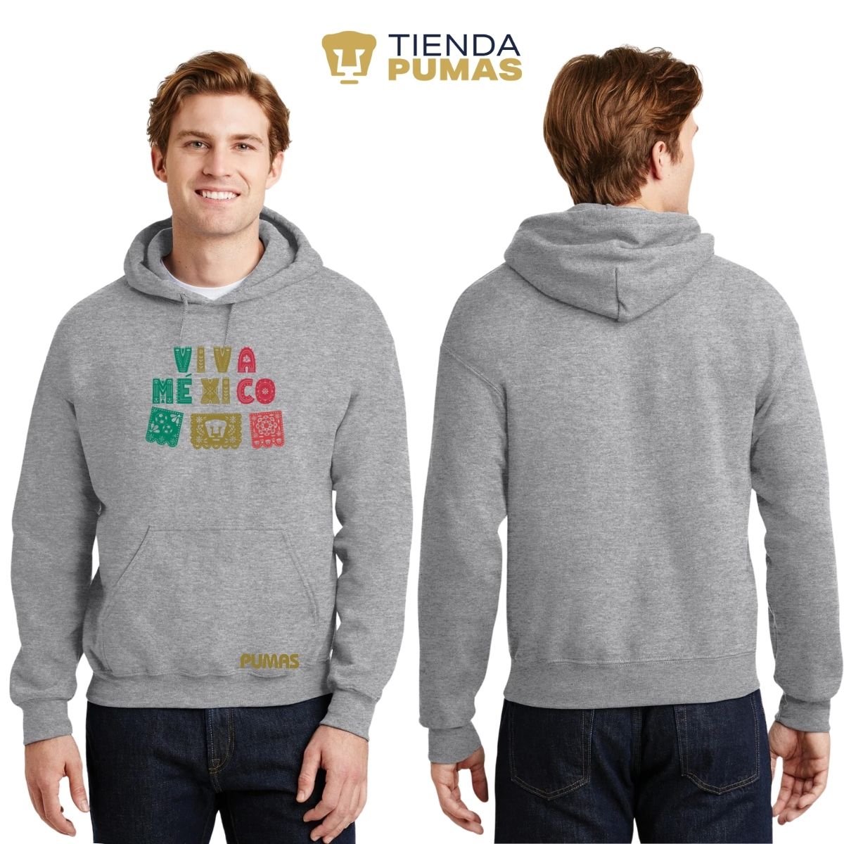 Sudadera Hombre Hoodie Pumas UNAM Papel picado México