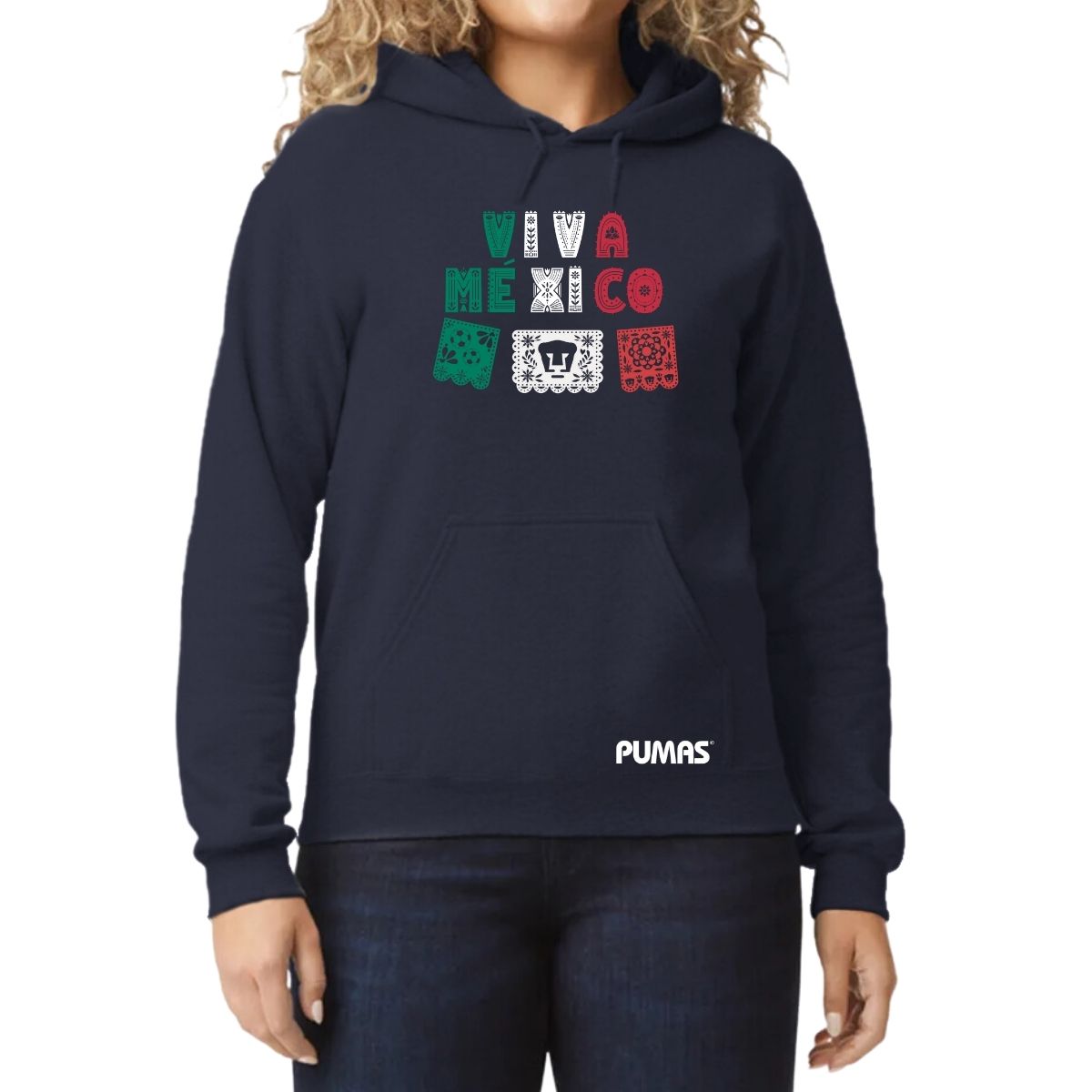 Sudadera Mujer Hoodie Pumas UNAM Papel picado México