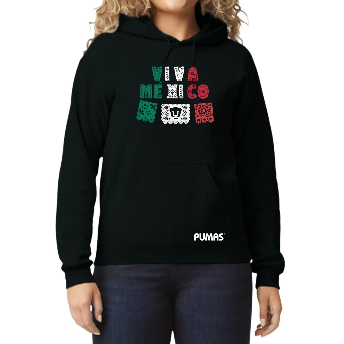 Sudadera Mujer Hoodie Pumas UNAM Papel picado México