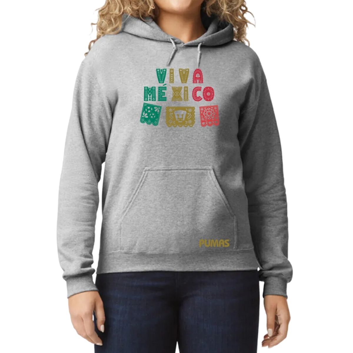 Sudadera Mujer Hoodie Pumas UNAM Papel picado México