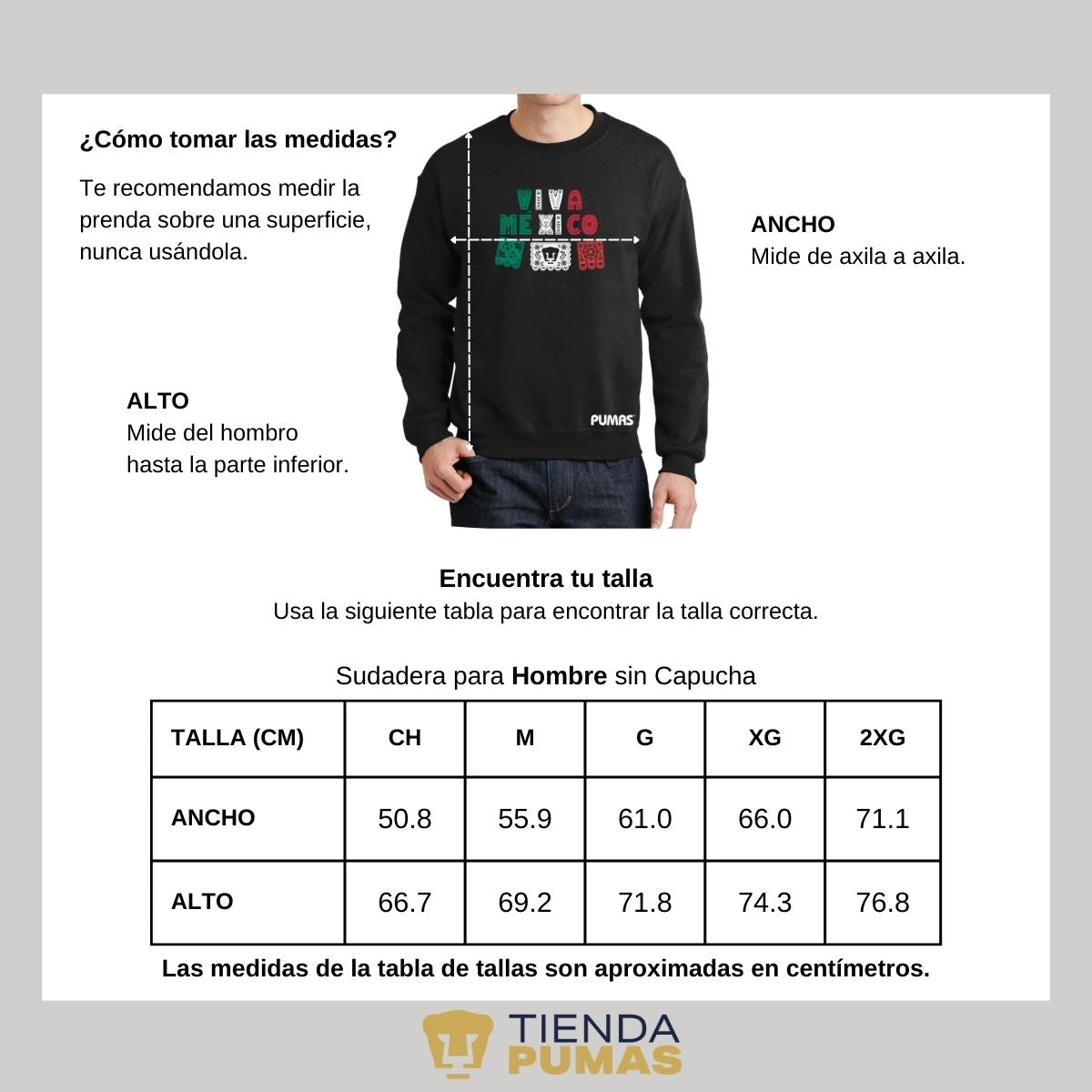 Sudadera Hombre Pumas UNAM Papel picado México