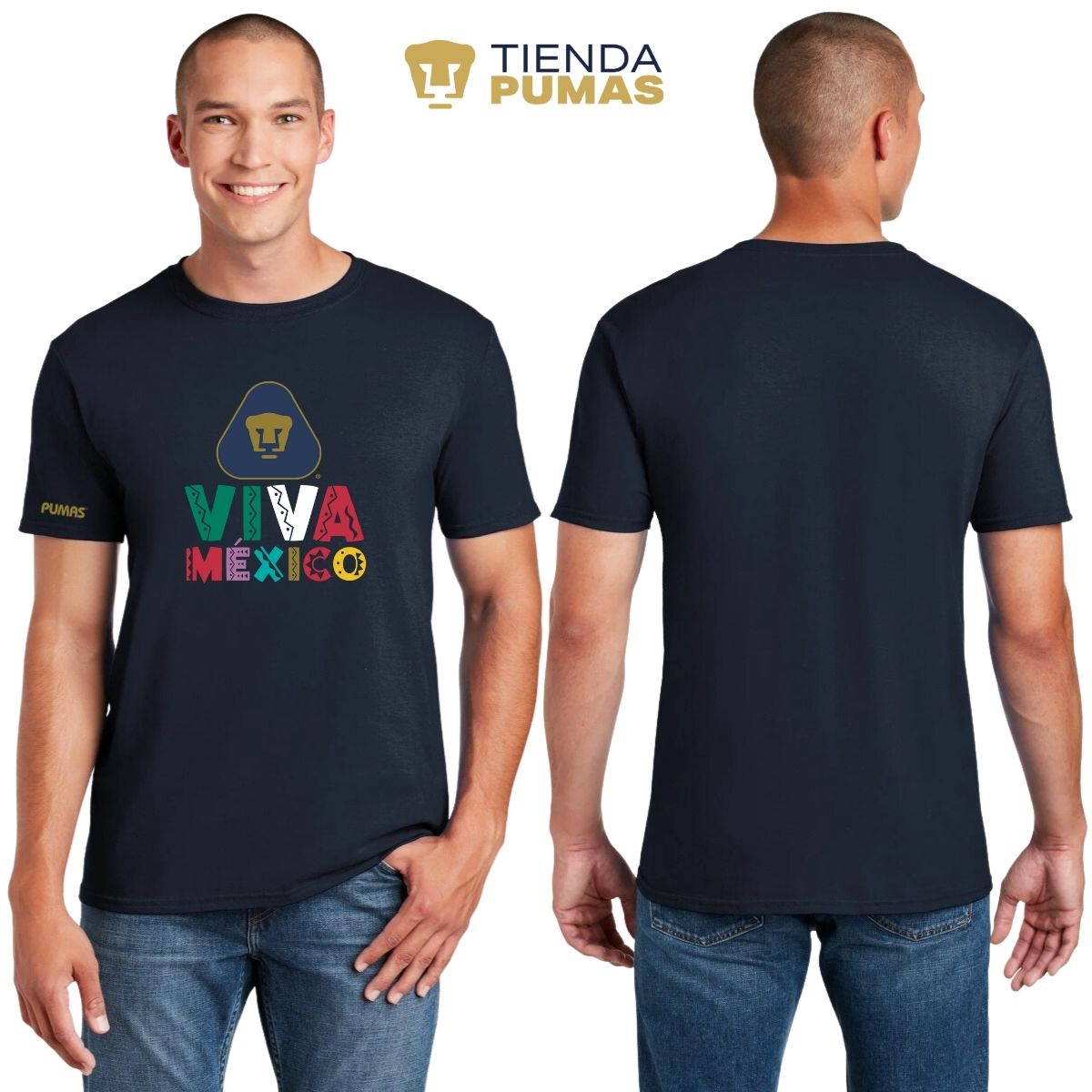 Playera Mexicana Hombre Pumas UNAM Tricolor