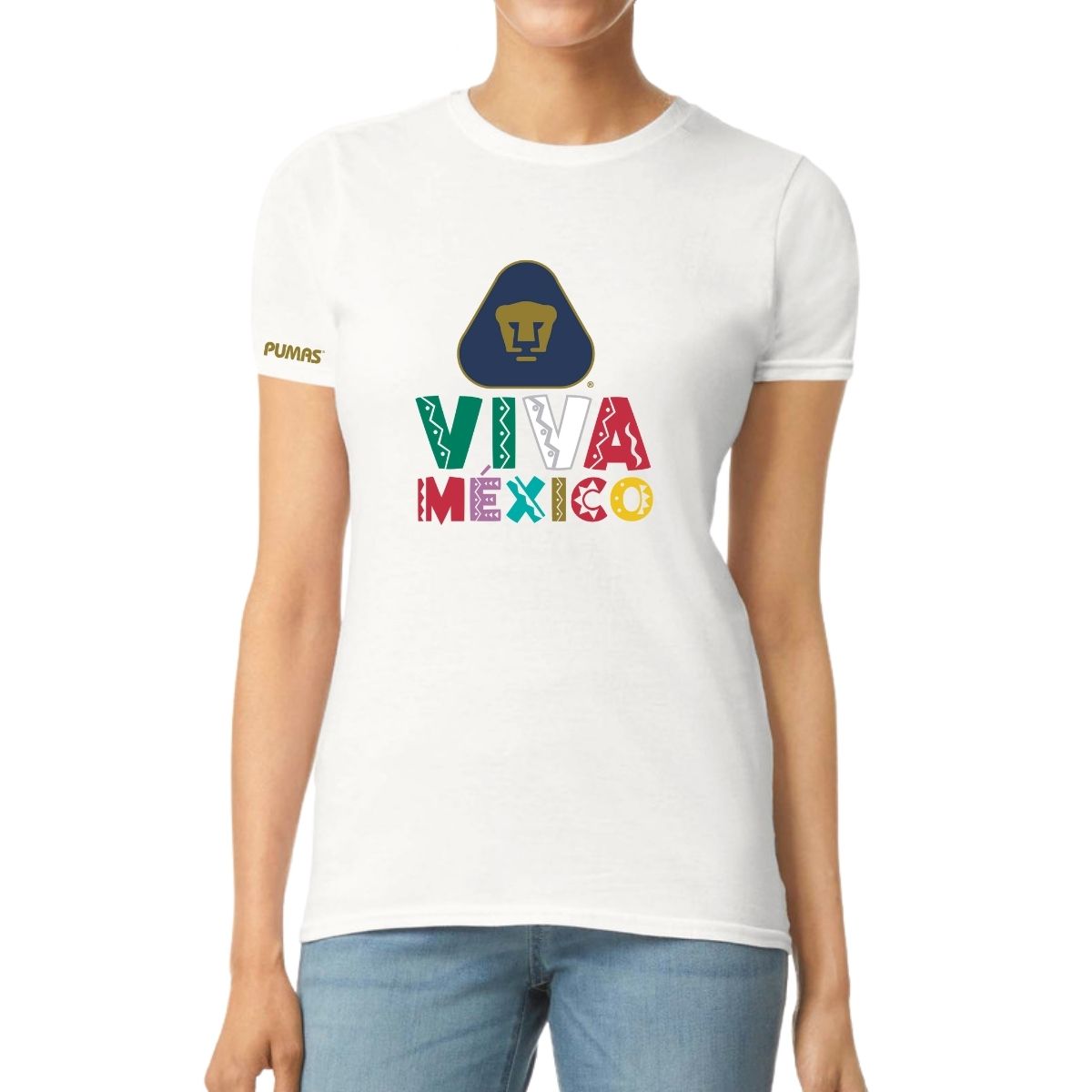 Playera Mexicana Mujer Pumas UNAM Tricolor