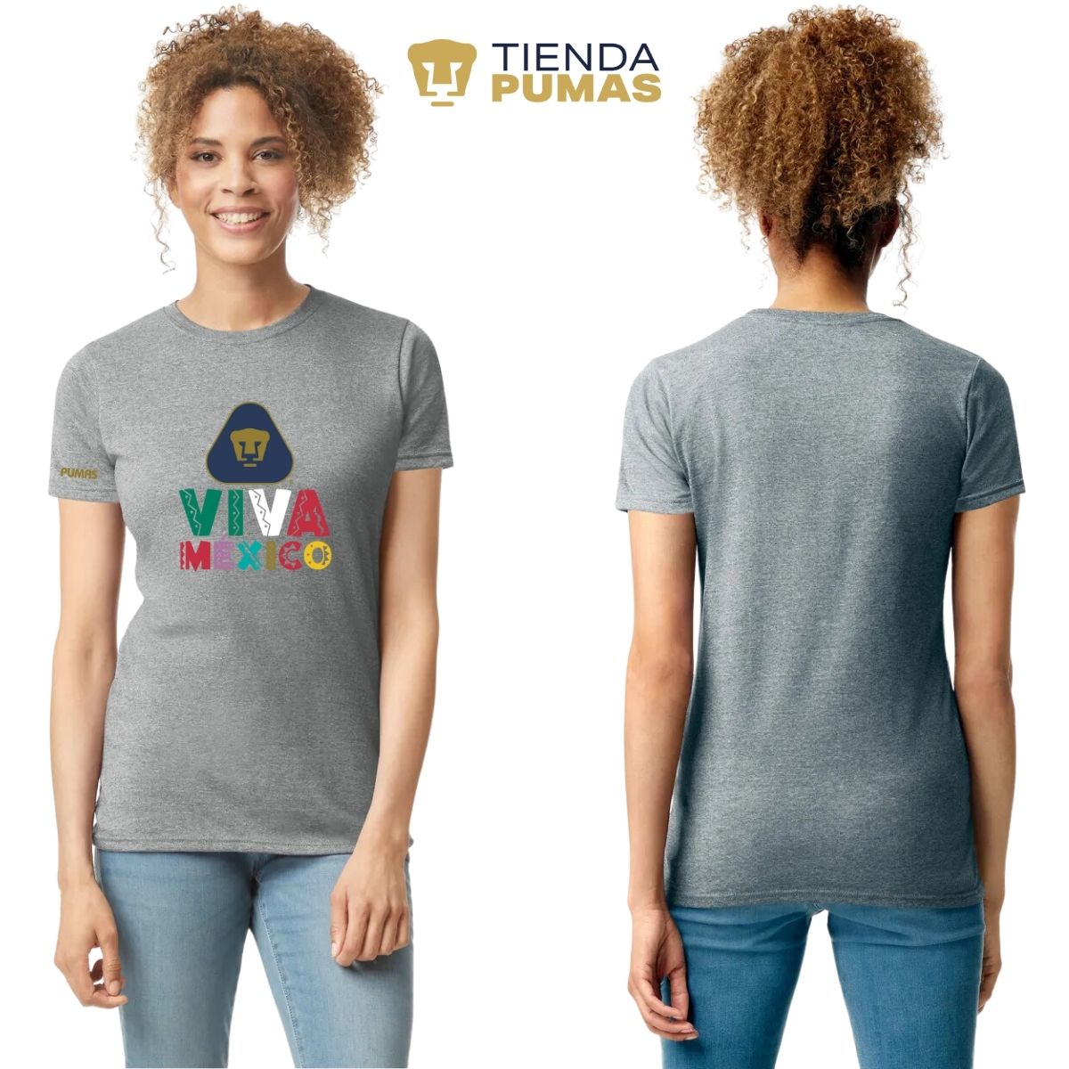 Playera Mexicana Mujer Pumas UNAM Tricolor