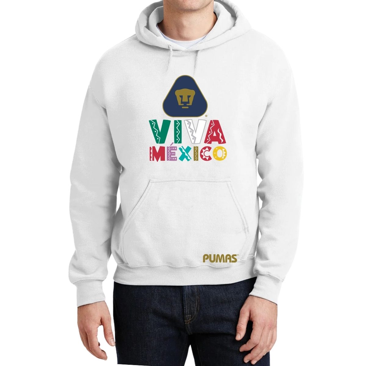 Sudadera Hombre Hoodie Pumas UNAM Tricolor