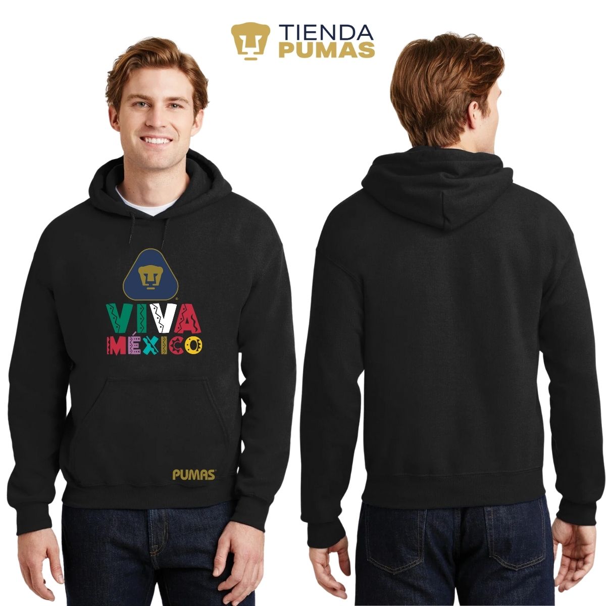 Sudadera Hombre Hoodie Pumas UNAM Tricolor