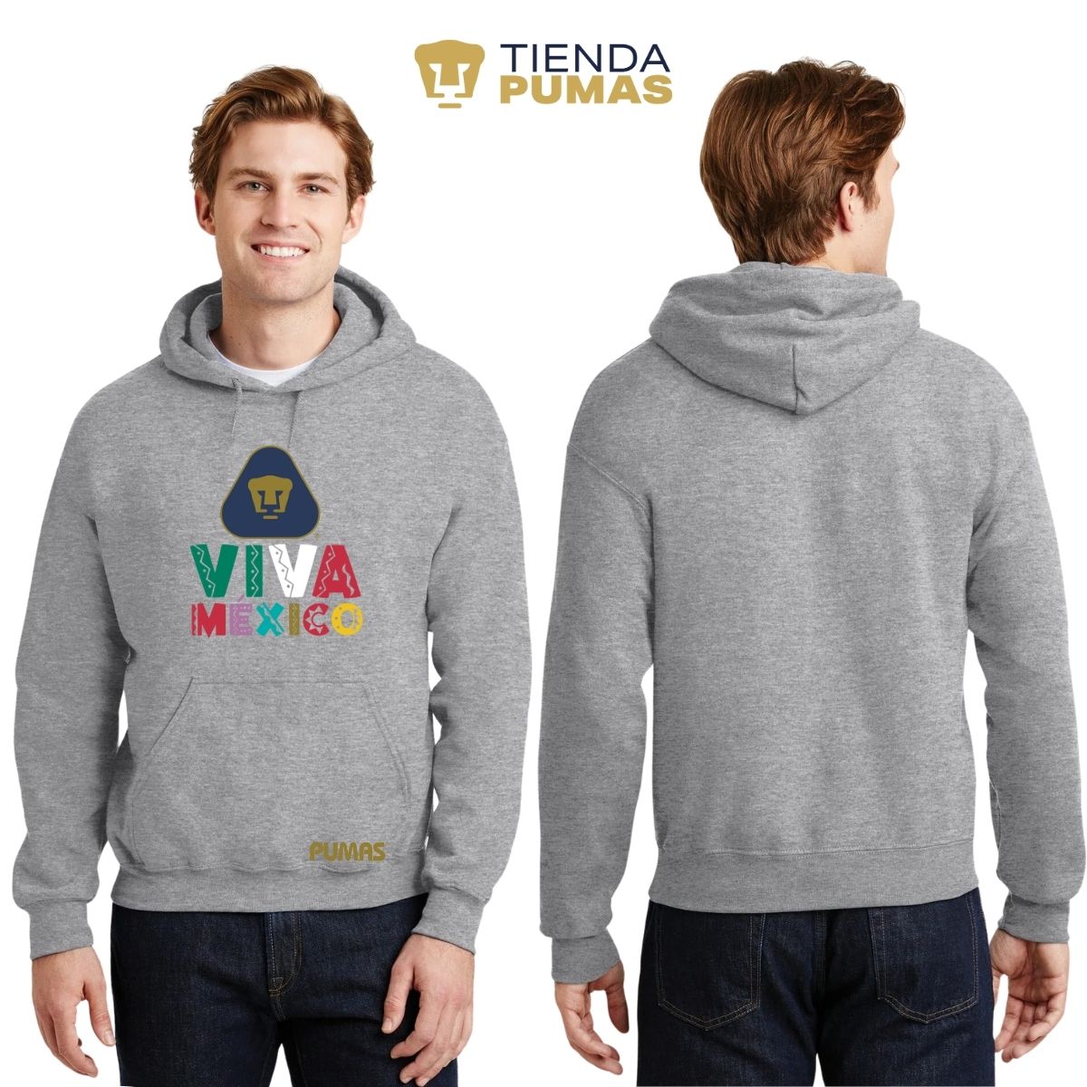 Sudadera Hombre Hoodie Pumas UNAM Tricolor